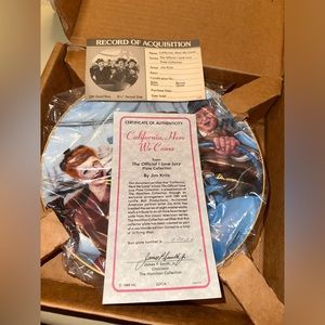 I LOVE LUCY CALIFORNIA HERE WE COME  HAMILTON COLLECTION PLATE JIM KIRTZ